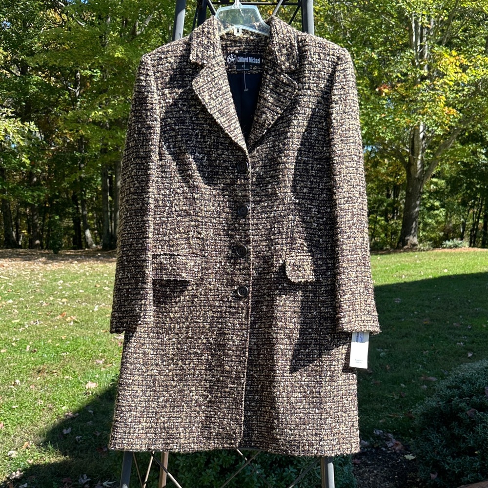 NEW! Clifford Michael Women's Tweed Coat Size 10